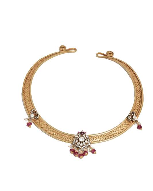 Red Antique Gold Choker