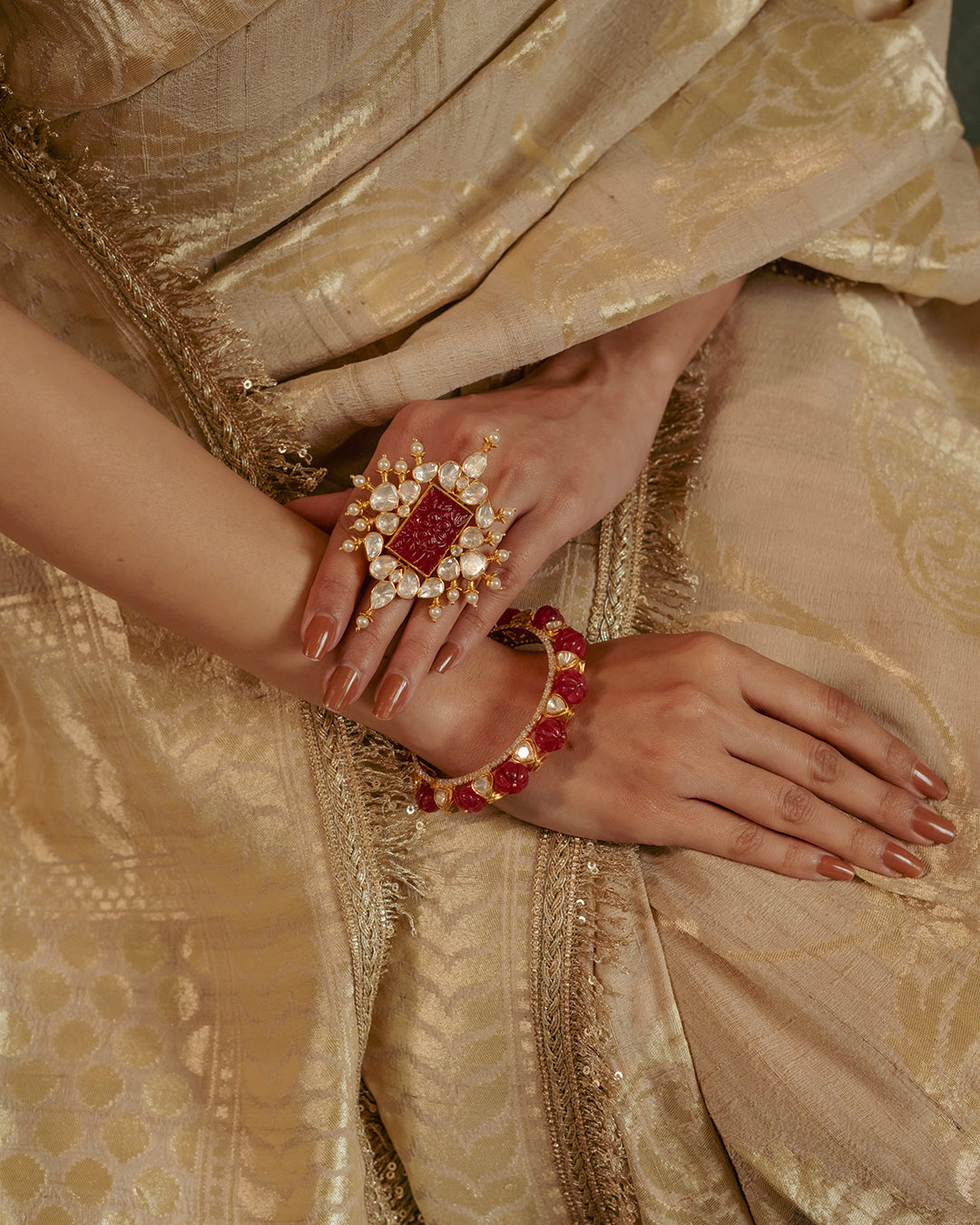 Gold Red Bangle