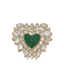 Green Emerald Moissanite Heart Ring