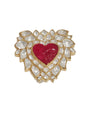 Gold Red Heart Ring