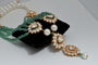 Gold Green Moissanite Pearl Necklace